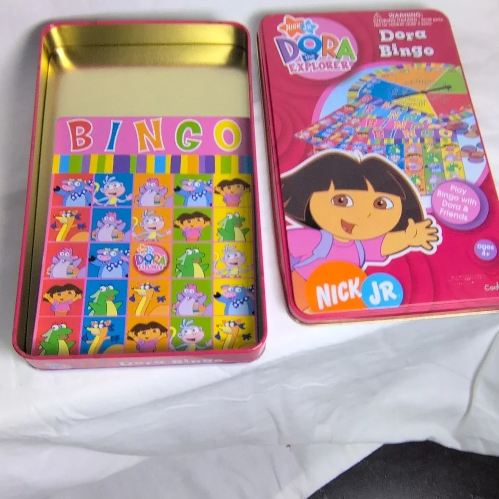 Nickelodeon Dora Bingo Children's Game Tin Box Cartoon & TV Character Ages 4+